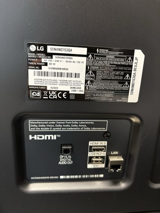 Telewizor TV Smart LG NanoCell 50 cali LED