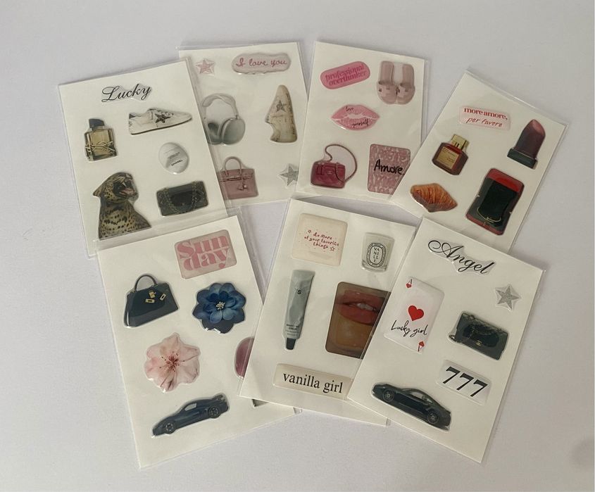 Обʼємні наліпки на телефон 3D стікери набор наклеек на чехол телефон