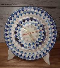 Zegar ceramiczny ścienny 25 cm ceramika Bolesławiec