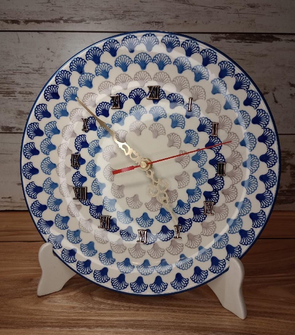 Zegar ścienny 25 cm ceramika Bolesławiec