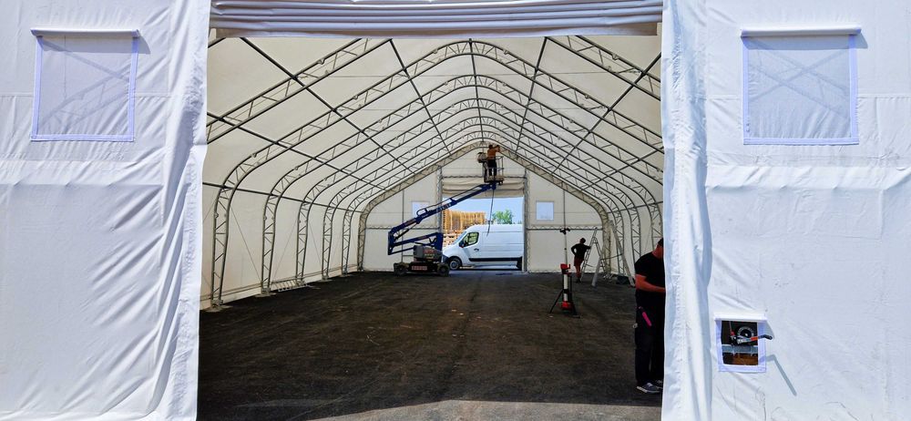 Hala namiotowa 6x15x4,88m magazynowa wiata magazynowa całoroczna