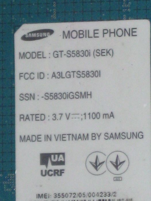 Samsung galaxi ASE GT-S5830i (sek)