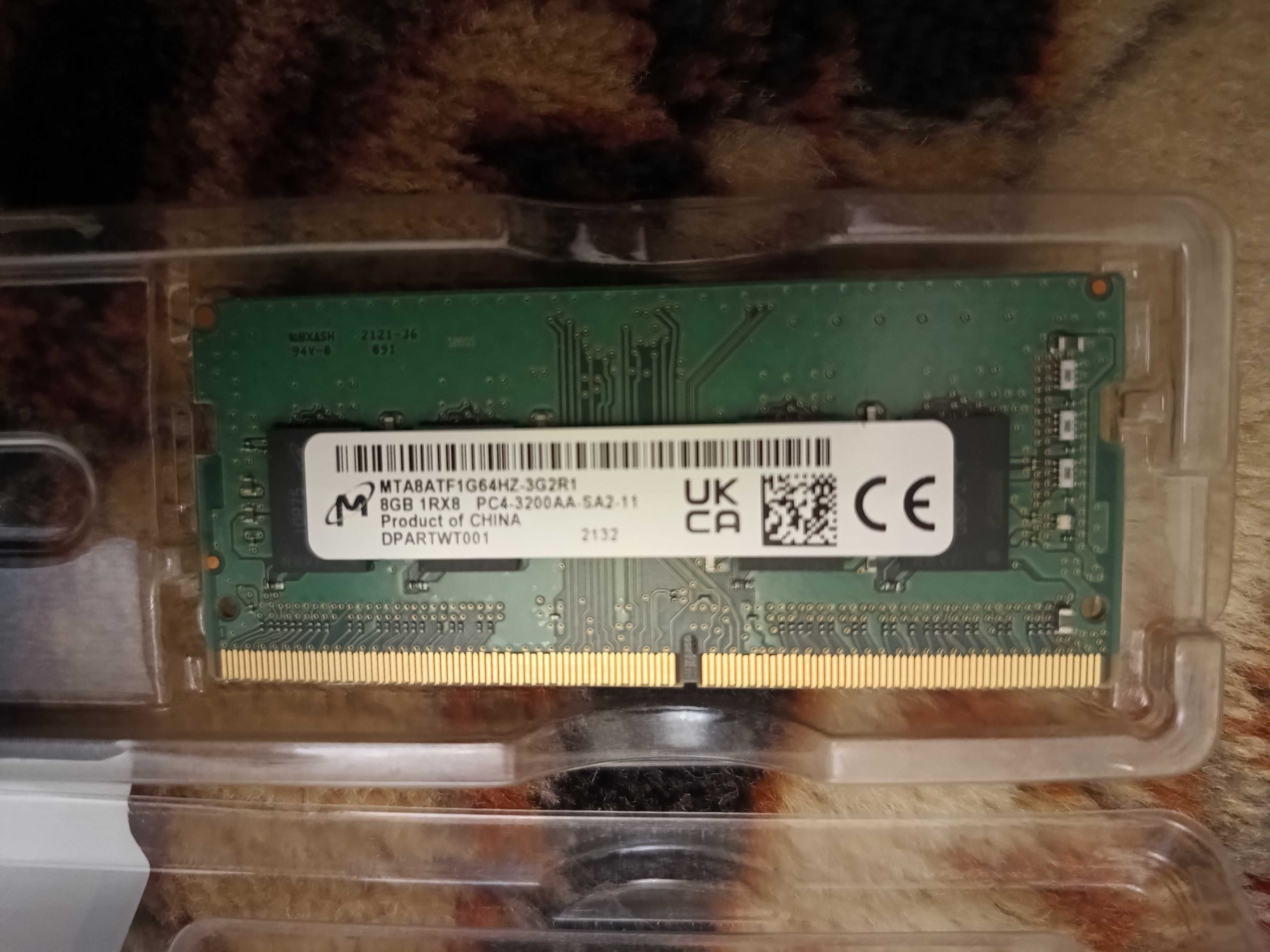 Pamięć laptopa 8GB DDR4 MICRON 3200MHz MTA8ATF1G64HZ-3G2R1
