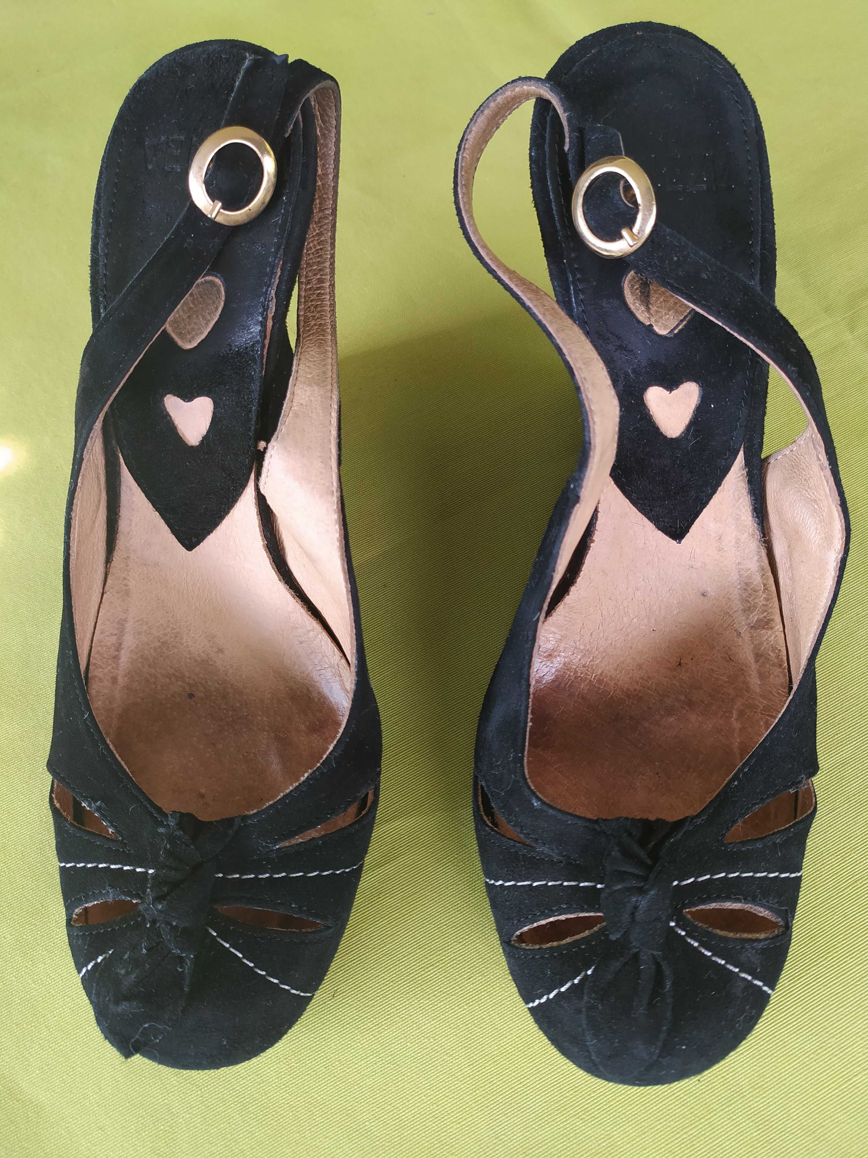 Eleganckie czółenka na obcasach, skóra naturalna  - r.39