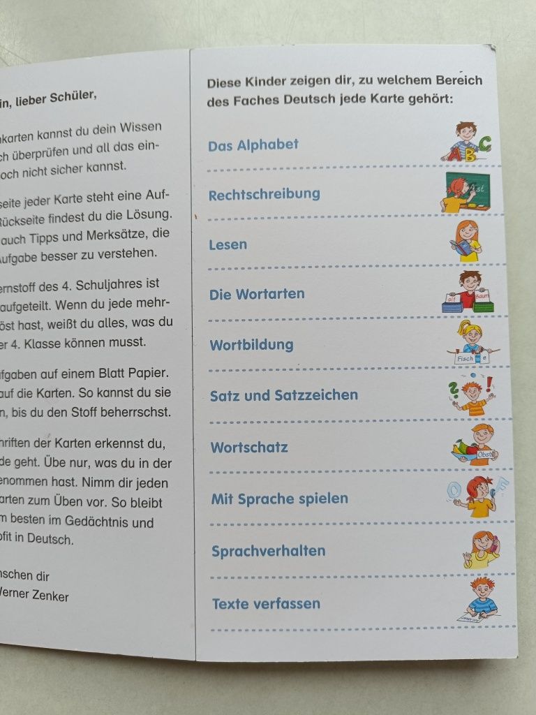 240 kart do nauki języka niemieckiego dla dzieci - 4 klasa