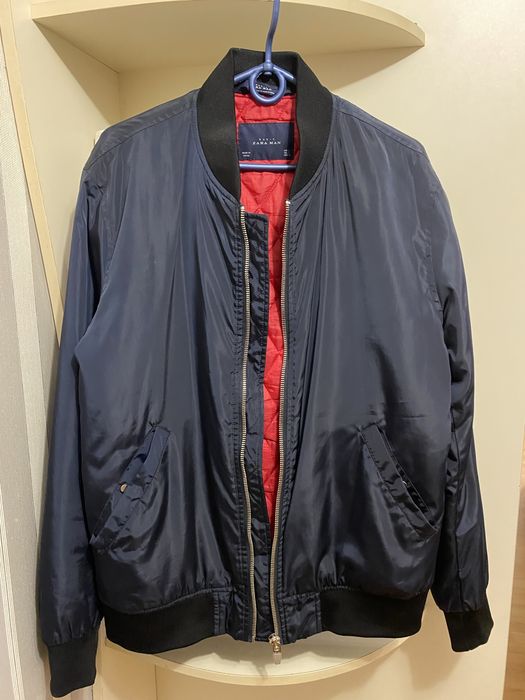 Куртка бомбер zara темно-синяя L