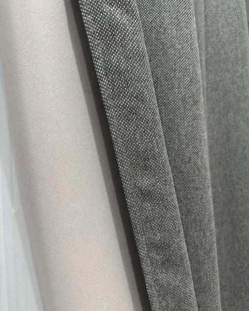 штори блекаут льон рогожка світло сірі