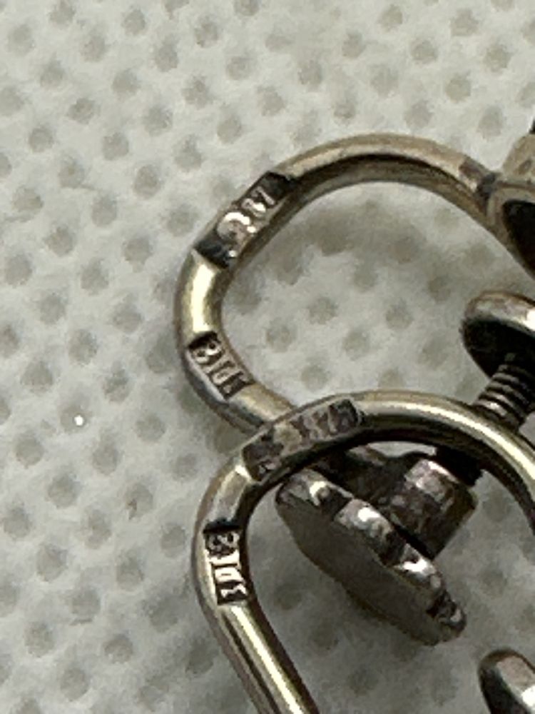Сережки срібло 875 серьги серебро горный хрусталь