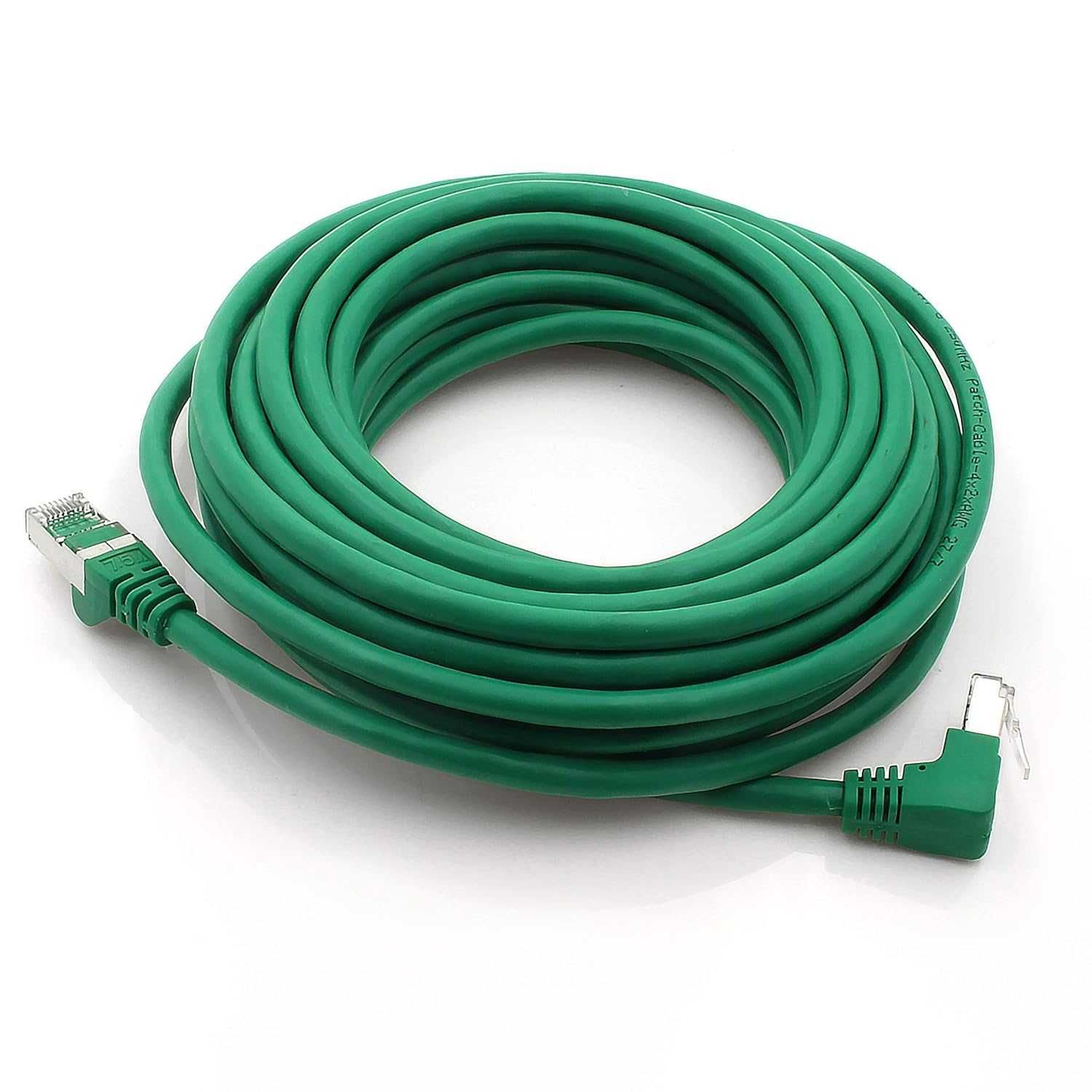 Kabel Sieciowy RJ45 Cat.6 Kąt 90 Długość 0.25/0.5/1/2/3/5/7.5m ZIELONY