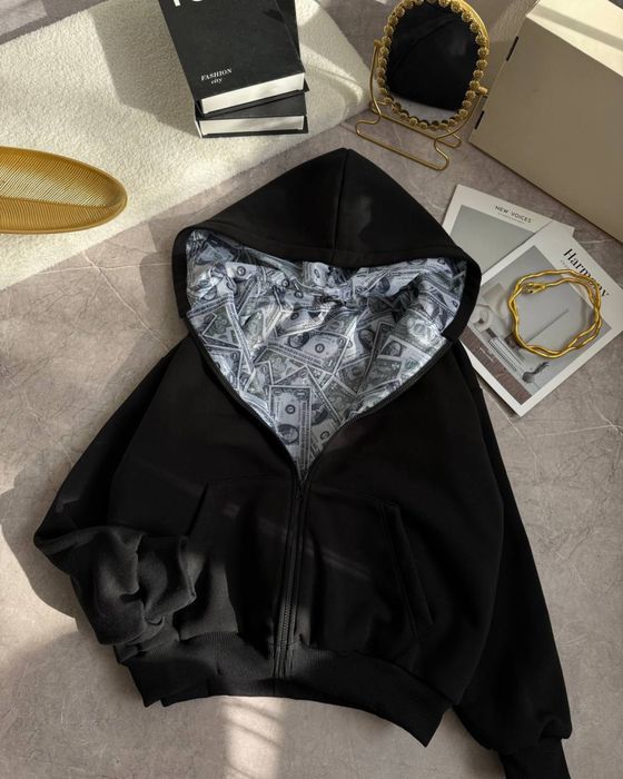 Жіноча худі зіп з баксами доларами