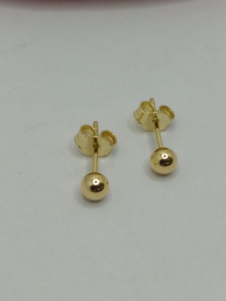 Złote kolczyki kulki, złoto 585