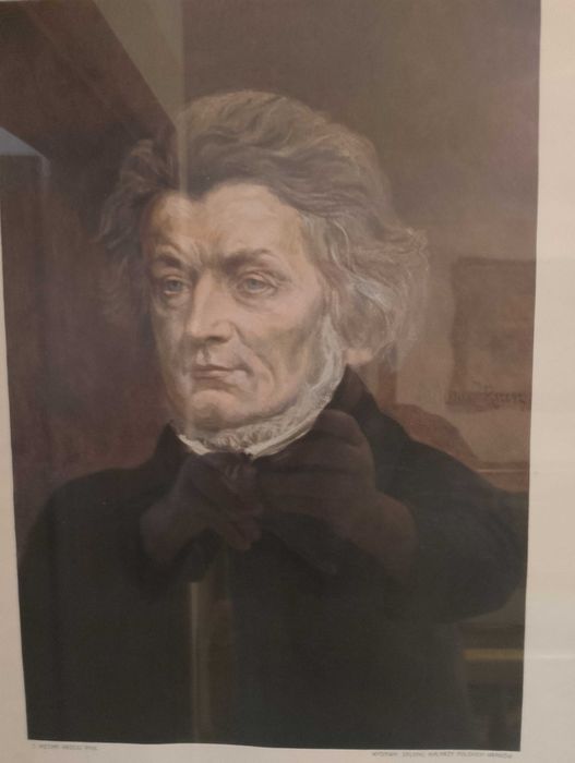 Stare barwne litografie portrety