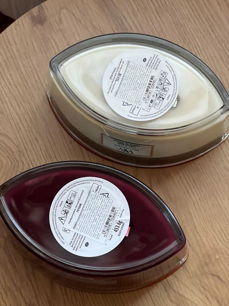 Свічка WoodWick Black Cherry, WoodWick Vanilla Bean