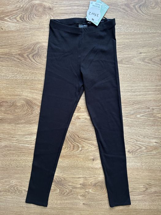 Legginsy Czarne prążkowane H&M Rozmiar 140 - Nowe z metką