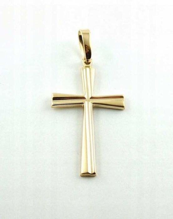 ZŁOTY Wisiorek Krzyżyk Krzyż ZŁOTO p.585 w : 3,27 g Na Prezent