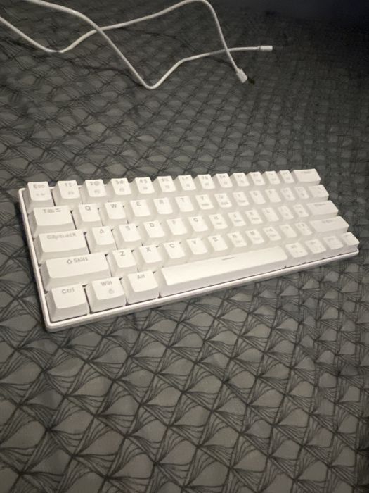 Klawiatura mechaniczna biała 60% | Niebieskie switche