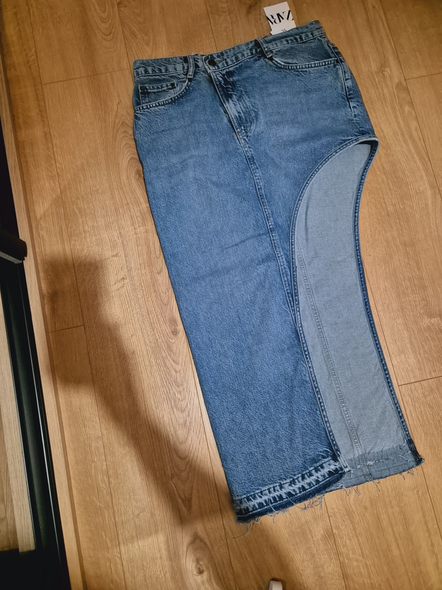 Spódnica jeansowe asymetryczna Zara r. L denim