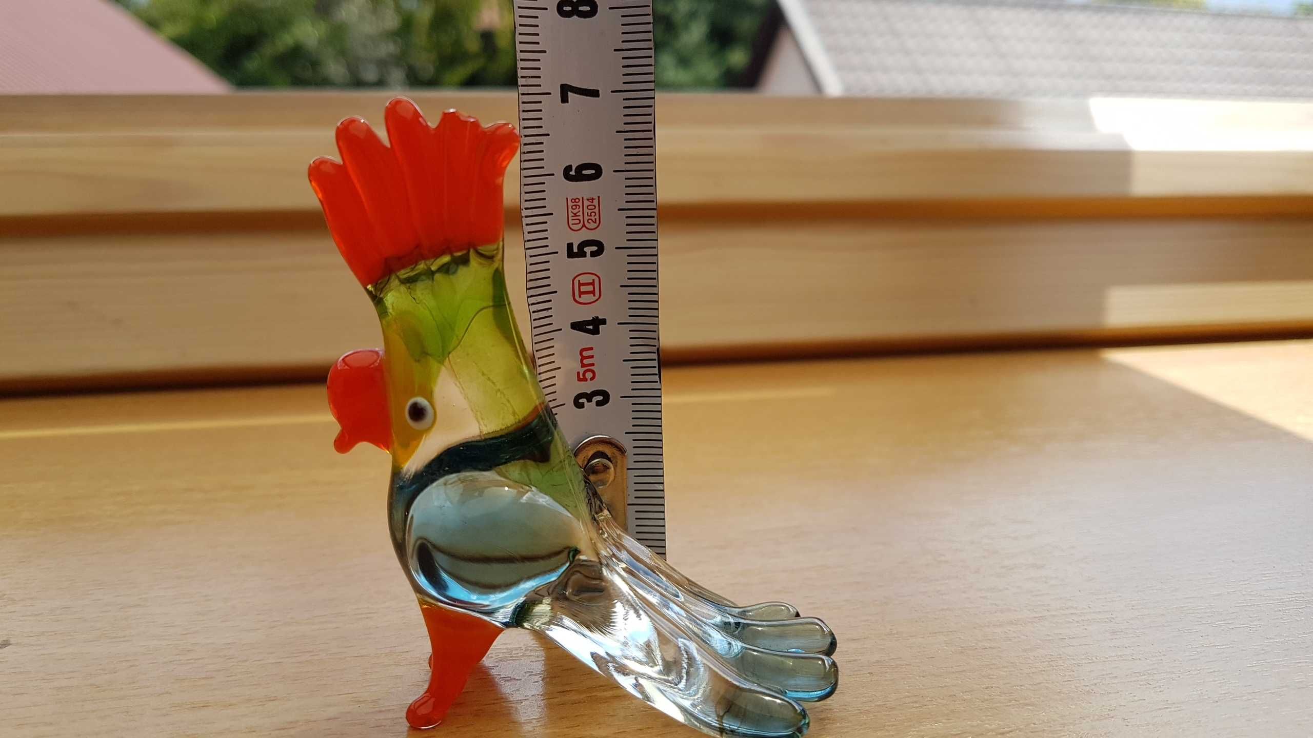 Kolekcjonerska papuga ze szkła szklanna ptak ara figurka Racibórz