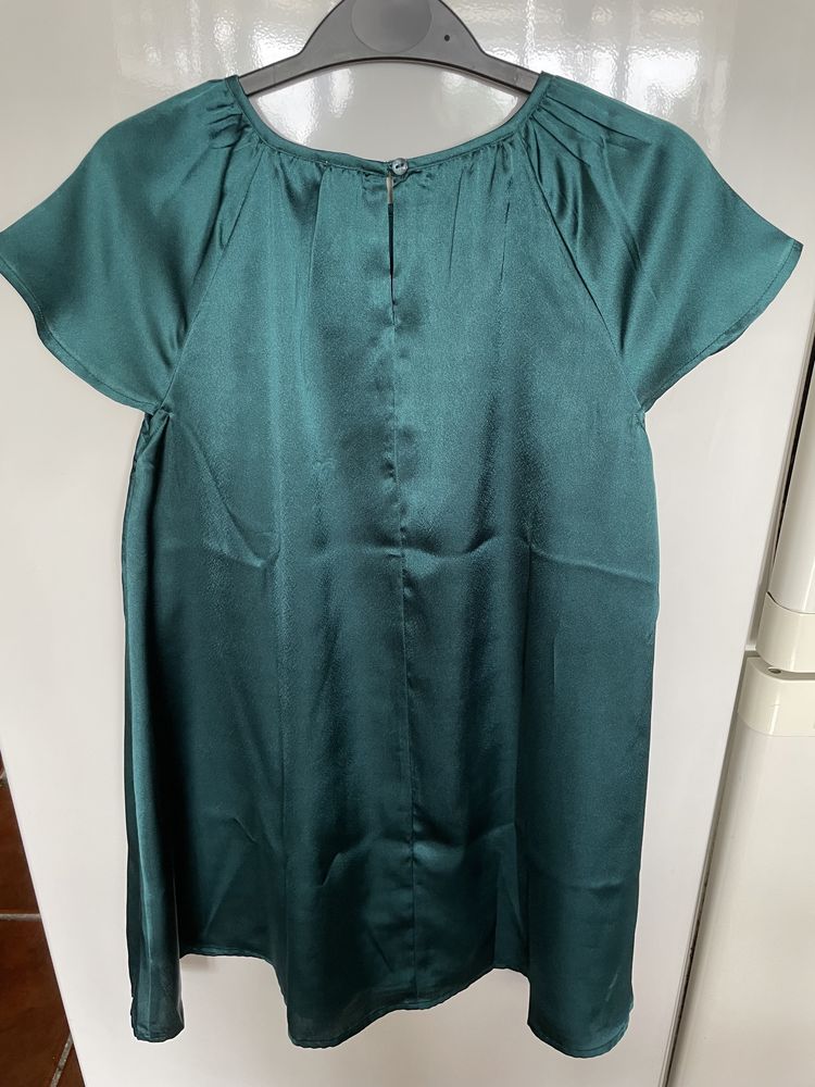 Vestido cetim verde Lft 7/8 anos NOVO