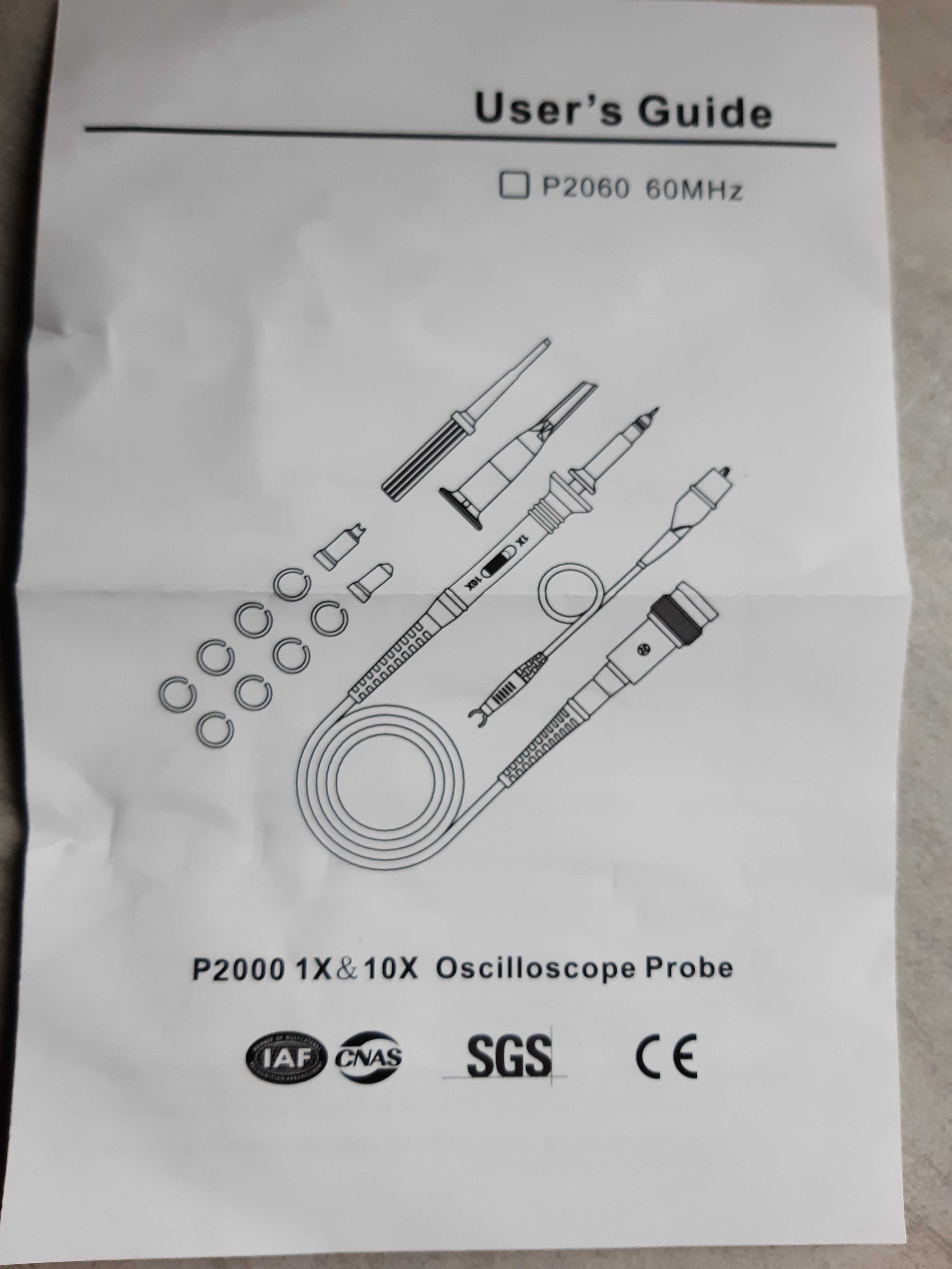 P2060, пробник для осциллографа, 60 МГц, деление: 1:1/10:1