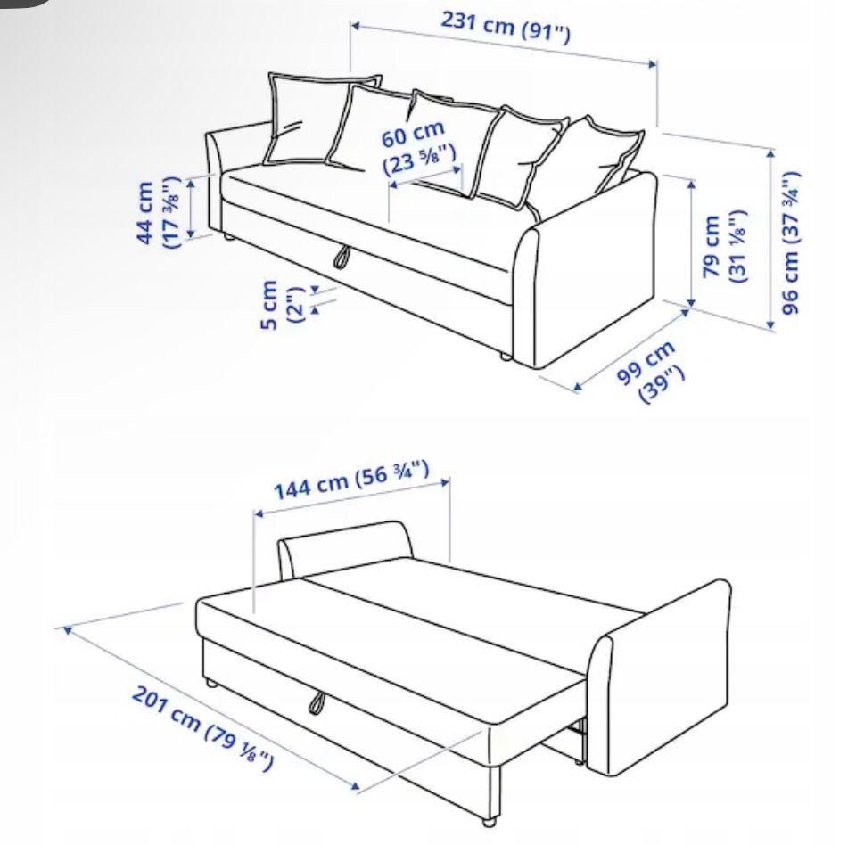 Rozkładana sofa 3-osobowa