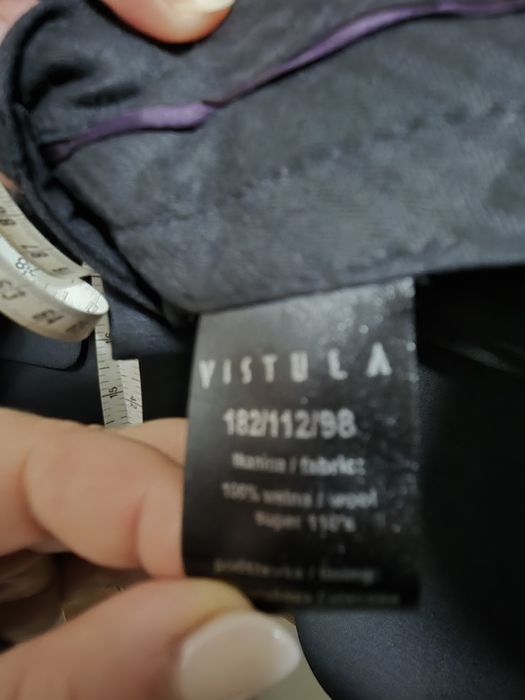 Vistula nowy garnitur wełna z jedwabiem 100%