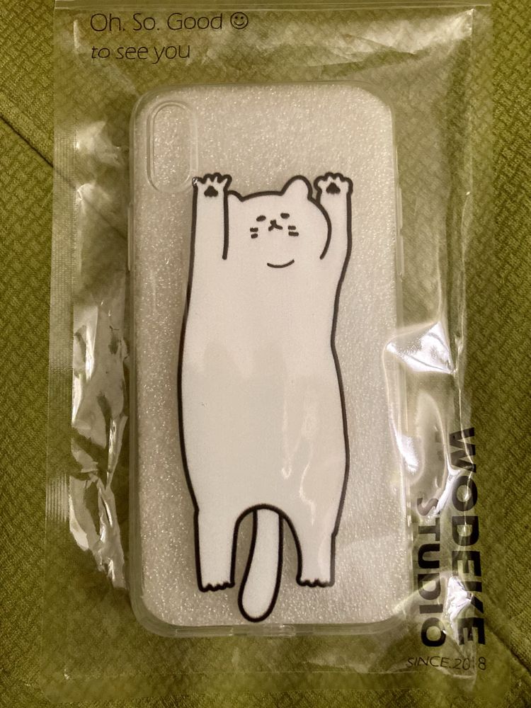 Clear case iPhone XS Przezroczyste etui iPhone XS biały kot