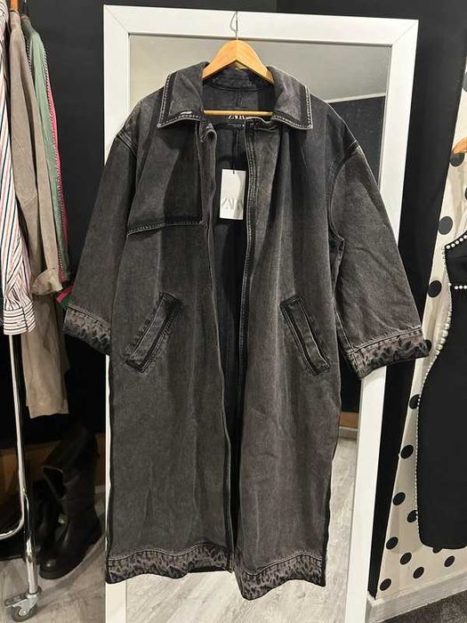 Plaszcz jeansowy Zara trencz xs/s oversize