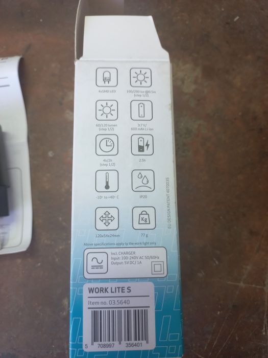 Lanterna de trabalho LED recarregável WORK LITE S – SCANGRIP