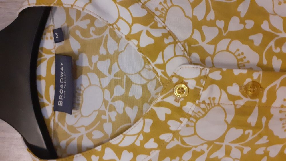 Koszula damska bluzka vintage oversize 38 40 M L bluzka miodowa kwiaty