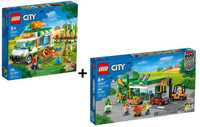 LEGO City 60347 Sklep spożywczy + LEGO City 60345 Furgonetka na targu