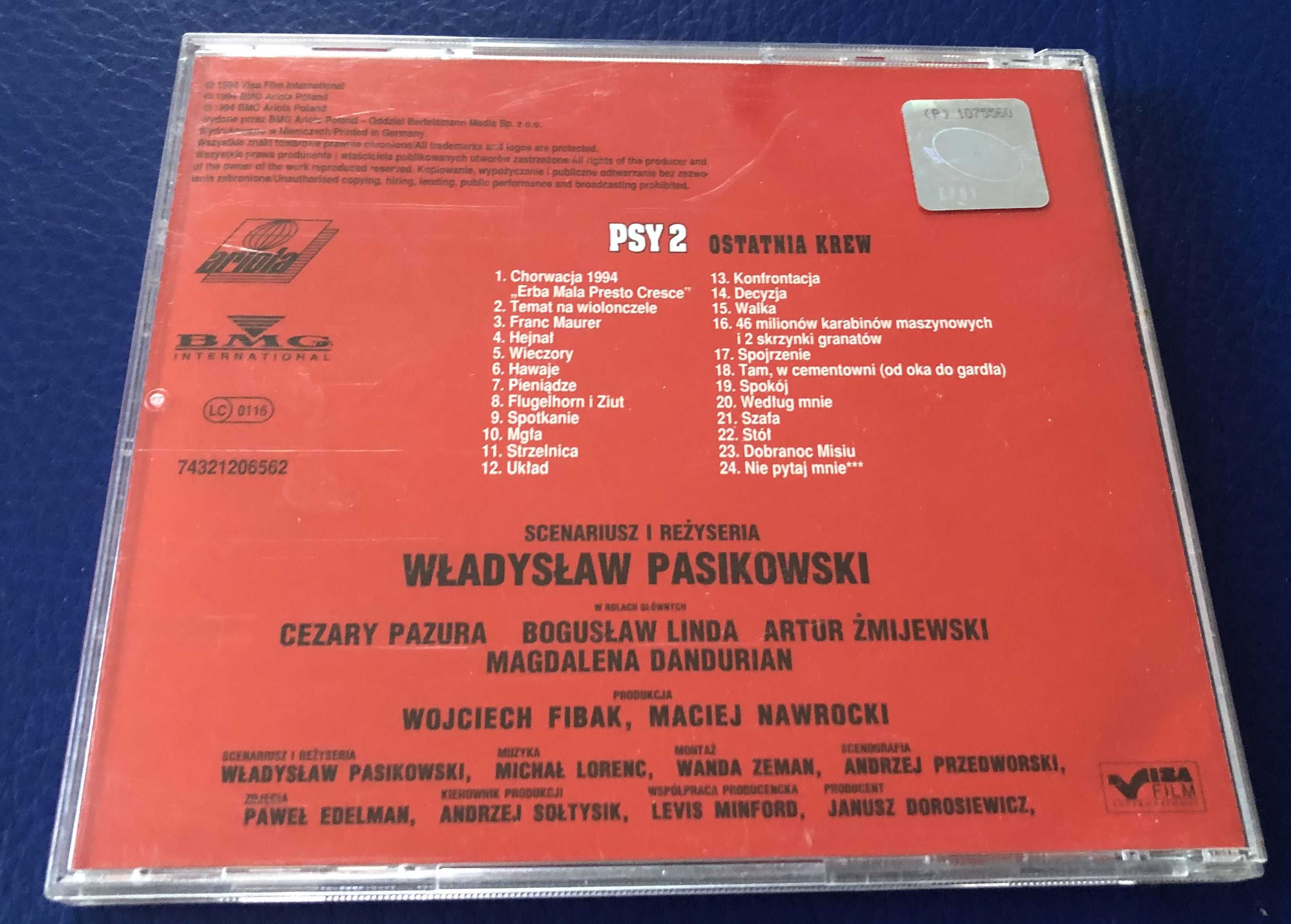 MICHAŁ LORENC Psy 2 Ostatnia krew muzyka filmowa CD 1994 r.