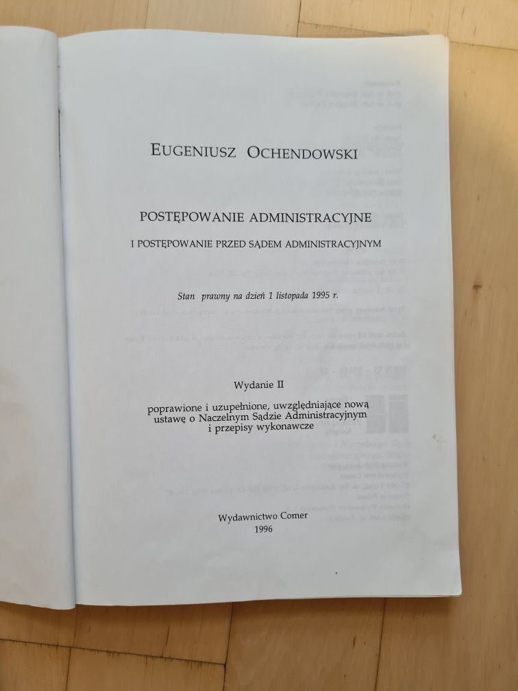 Postępowanie administracyjne i postępowanie przed sądem E. Ochendowski