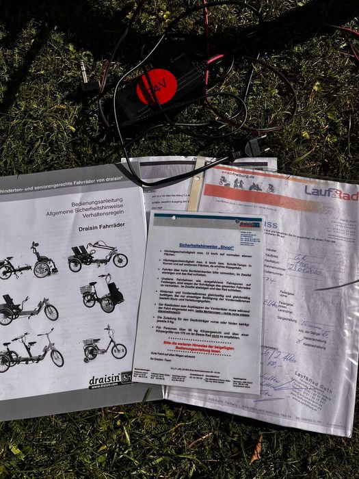 Rower elektryczny trzykołowy Draisin dla Seniora Inwalidzki Trójkołowy