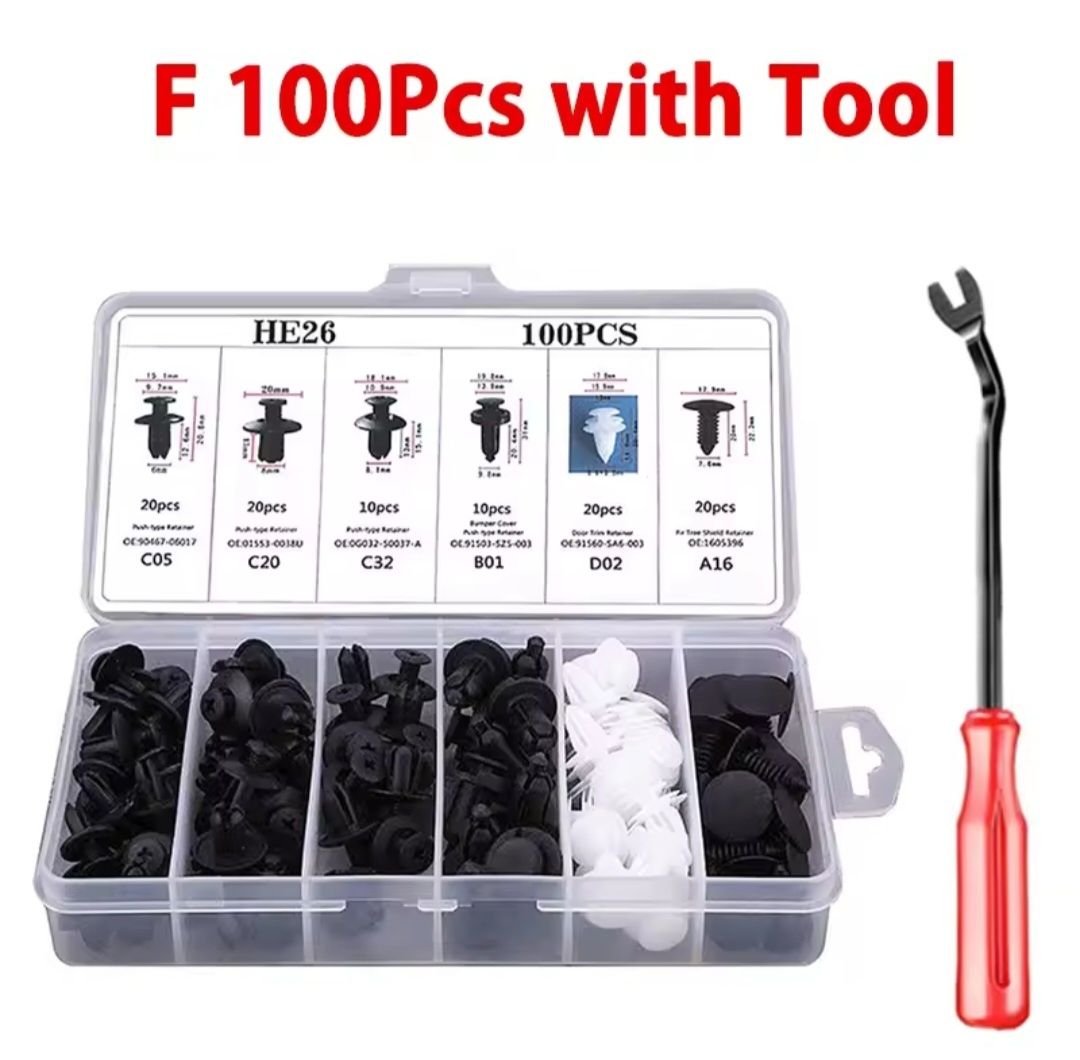 Kit de molas rebite de guarnições automotivas universais - 100pcs