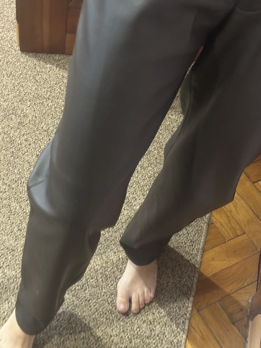 Штани еко шкіра шоколадного кольору