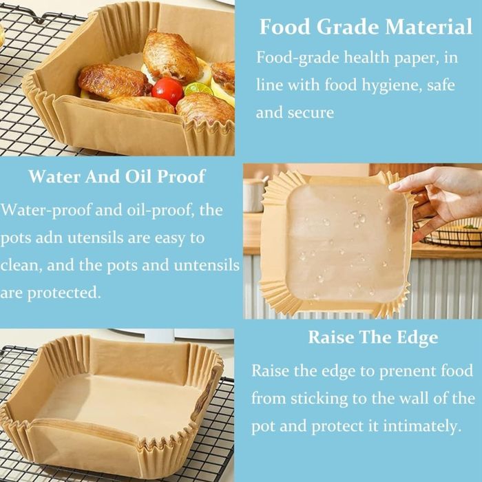 Kwadratowe wkładki do frytkownicy powietrznej