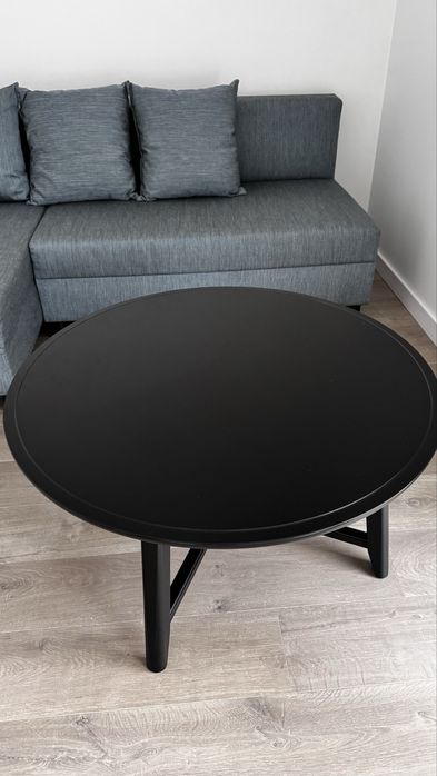 Stolik kawowy KRAGSTA – czarny, 90 cm – stan bardzo dobry