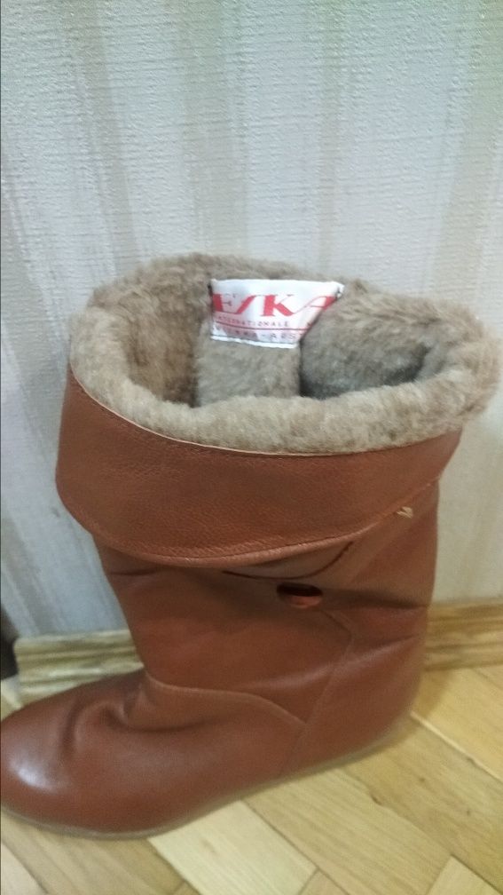 Сапоги женские кожаные Eska коричневые