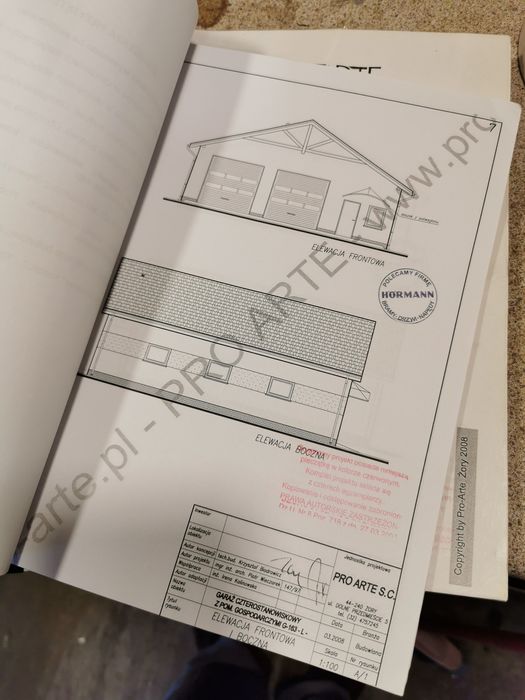 G163-L proarte garaż czterostanowiskowy z pomieszczeniami gospodarczym