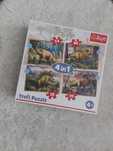puzzle trefl dinozaury 4 w 1 wiek 4 + jak nowe