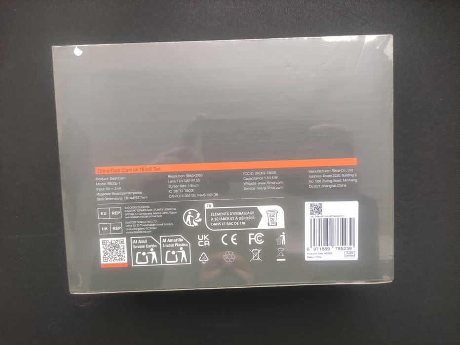 70mai Dash Cam 4K T800e Set + RC21 + microSD 64gb, новий, запакований