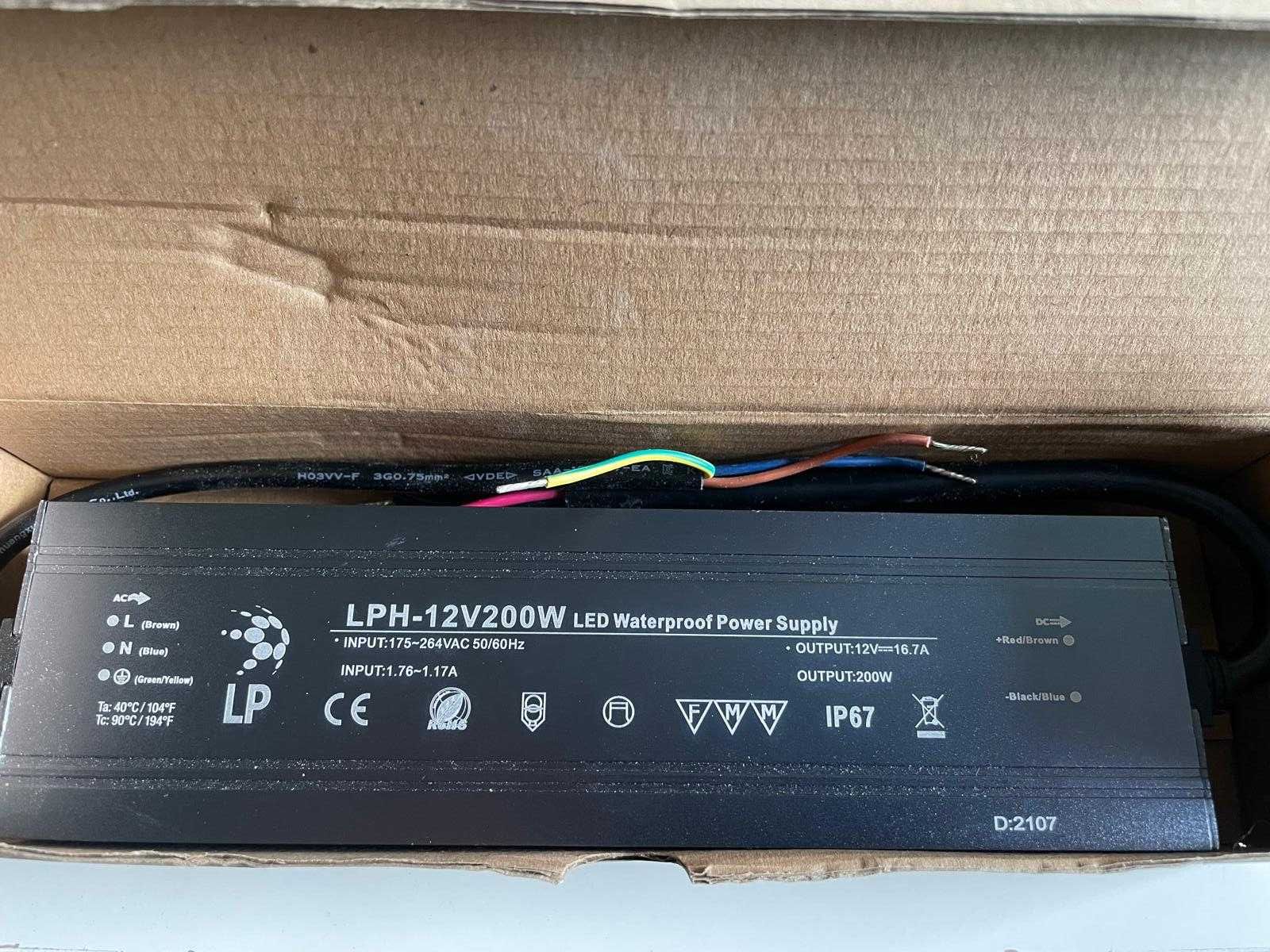 Zasilacz hermetyczny LPH 200W 12V IP67