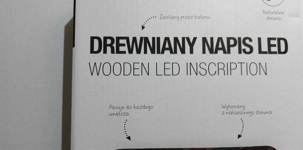 Drewniana Ozdoba LED Napis PARTY