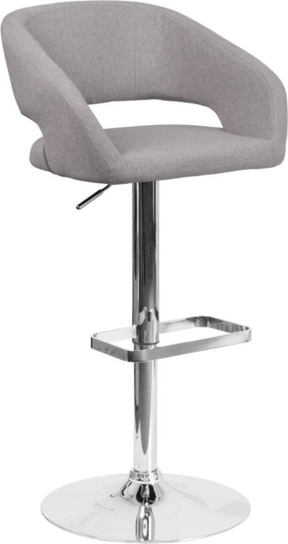 Flash Furniture - szary stołek barowy z regulowaną wysokością