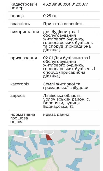 Ділянка 25 соток під будівництво+цегляний будинок