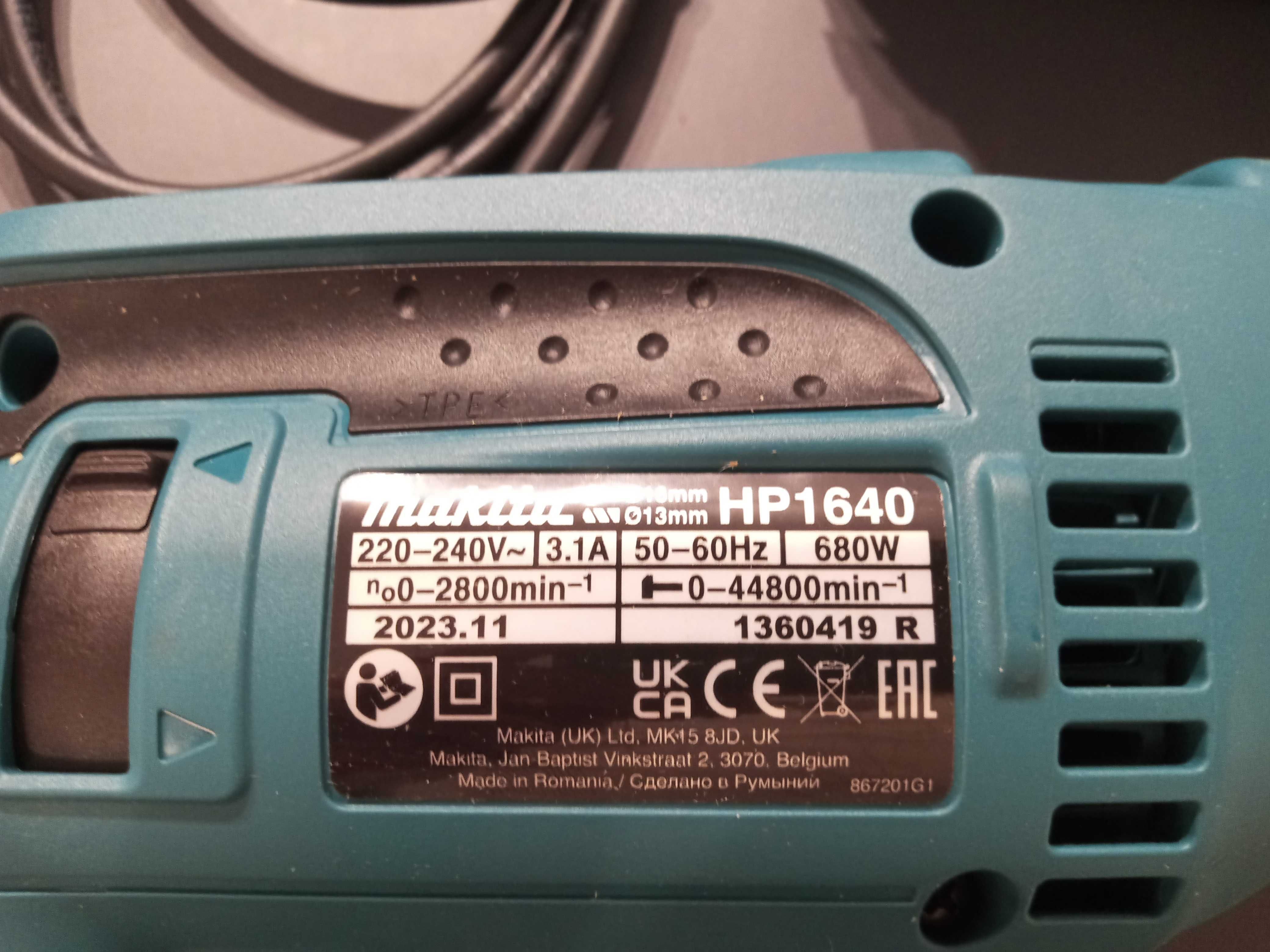 Wiertarka Makita hp1640, moc 680W. NOWA.