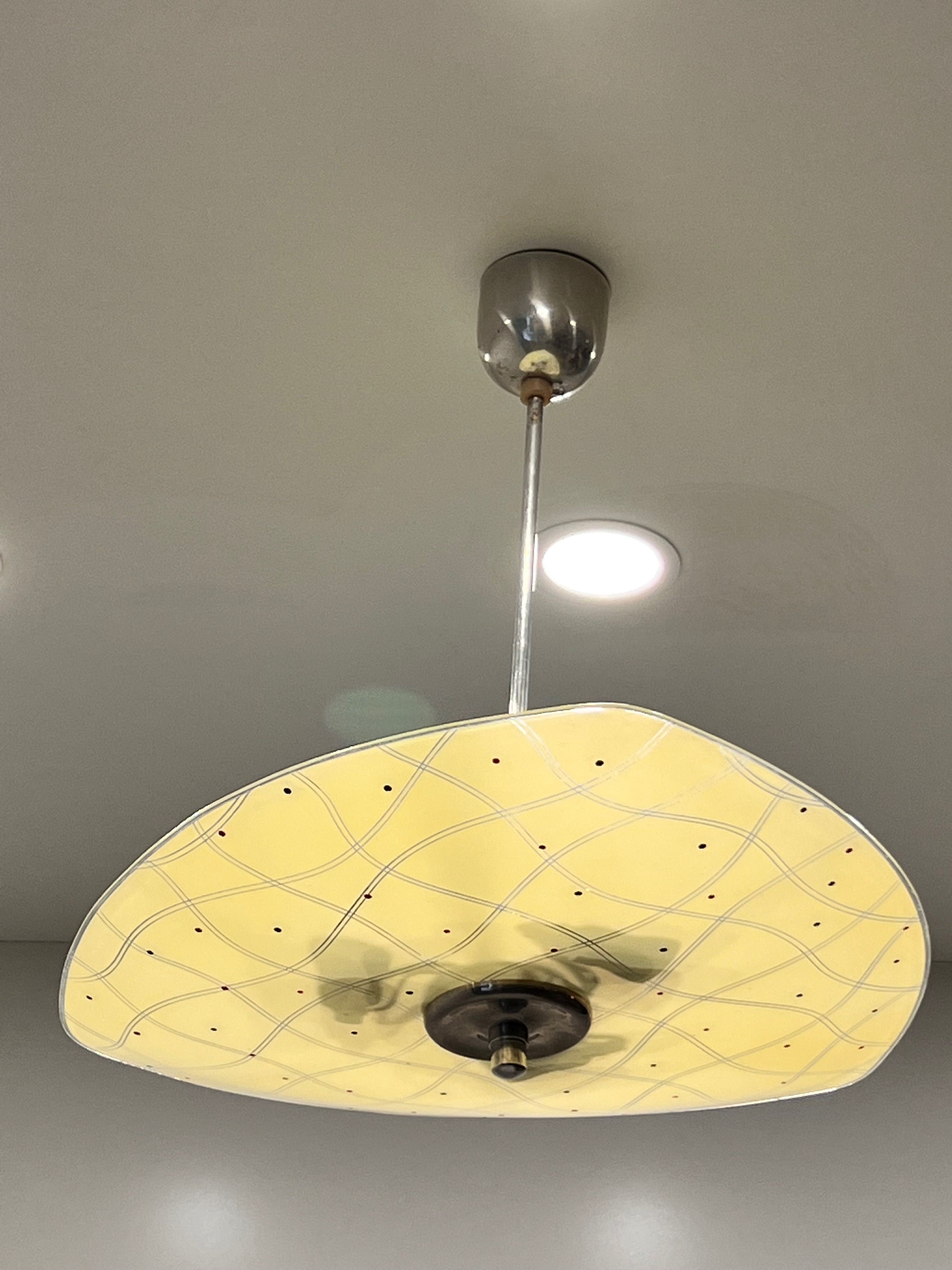 Lampa parasolka żółta, lata 60 te. Napako.