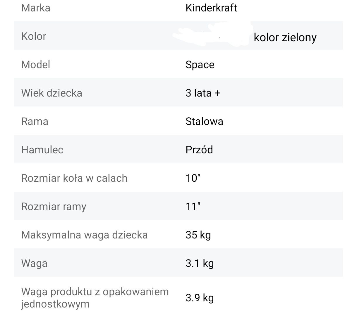 Rowerek biegowy KINDERKRAFT