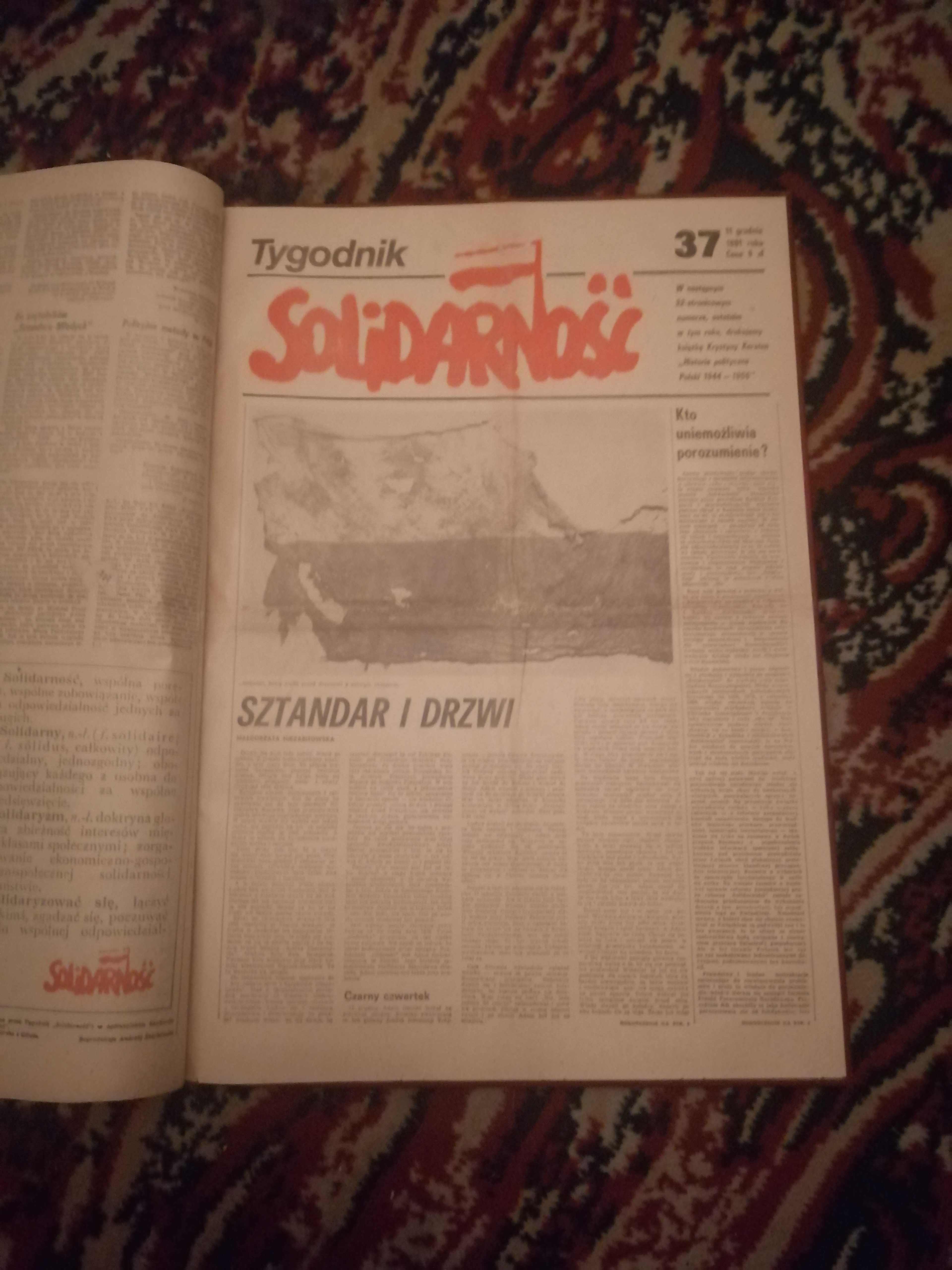 TYGODNIK SOLIDARNOŚĆ 1981 kpl. 37 numerów